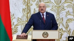 Belarusian President Aleksandr Lukashenko was sworn in during a ceremony on March 25.