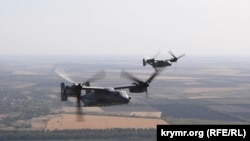 Конвертоплан Osprey на военных учениях «Объединенные усилия-2020». Херсонская область, сентябрь 2020 года