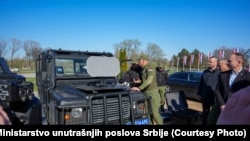 Serbian police demonstrate use of LRAD-450XL and LRAD-100X systems in, Belgrade, on March 19. 